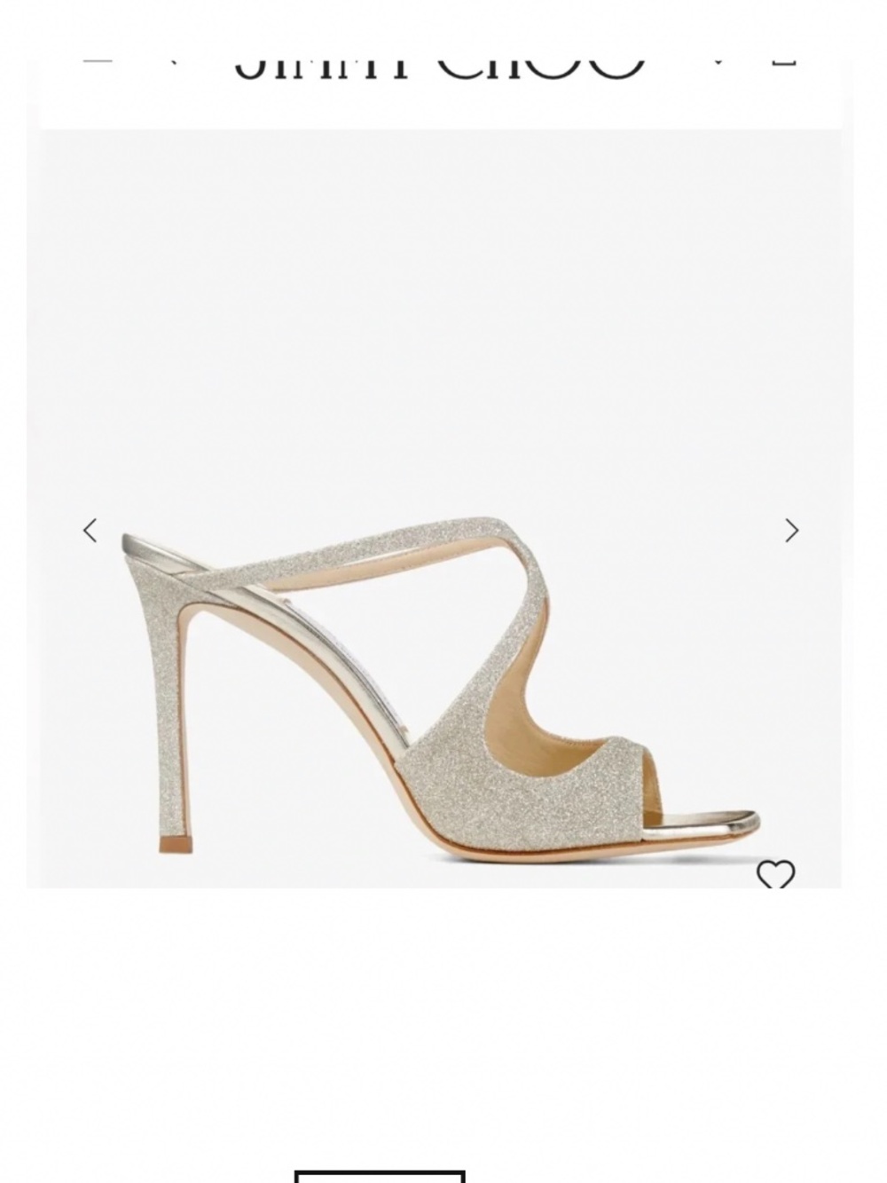 Jimmy Choo Platinum Ice Dusty Glitter Mules Color Platinum Ice Anise 95 $850